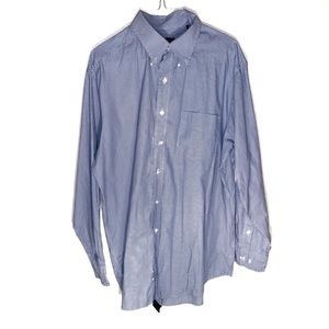 Club room long sleeve blue and white shirt 16.5